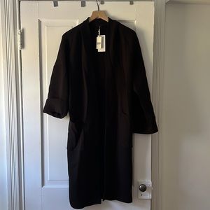 LEZE the Label Mira Cardicoat - Black, Long Cardigan Coat